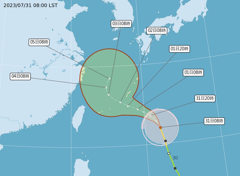 中度台风卡努持续影响，路径变量增！台湾地区天气变化待观察