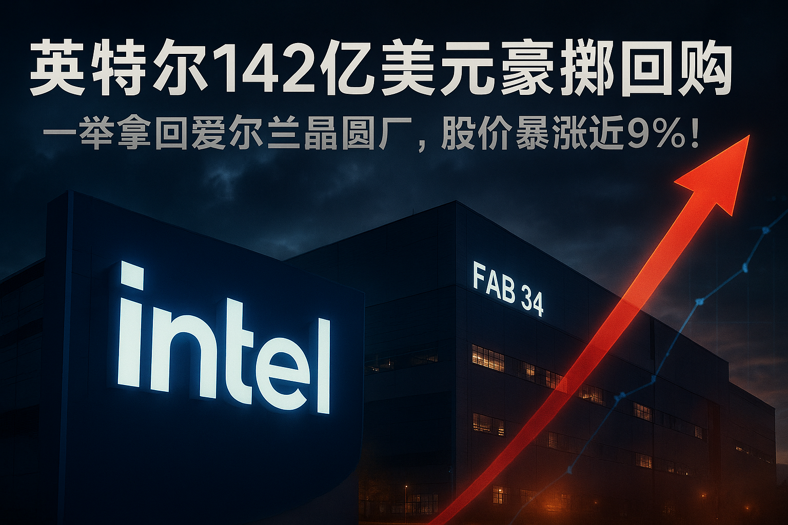 英特尔142亿美元豪掷回购：一举拿回爱尔兰晶圆厂，股价暴涨近9%！
