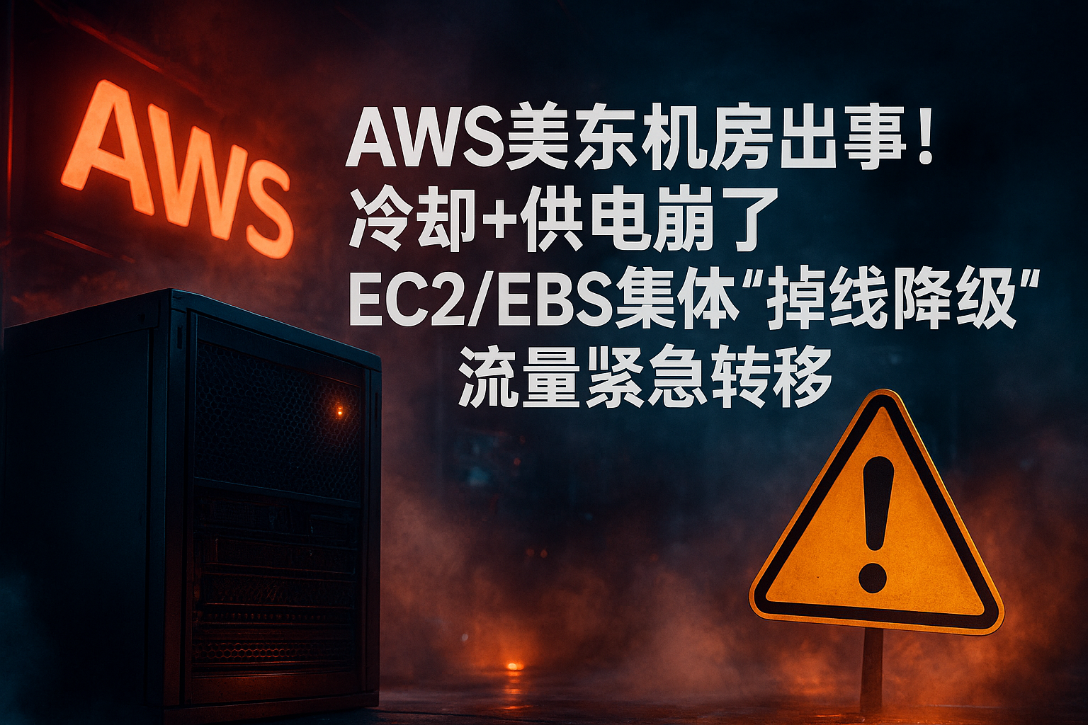 AWS美东机房出事！冷却+供电崩了，EC2/EBS集体“掉线降级”，流量紧急转移