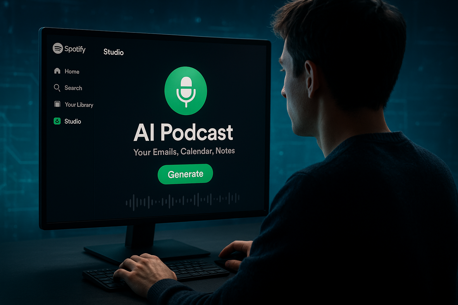 Spotify也下场做“AI个人播客”了！Studio桌面版一键把你邮件日程笔记全念出来，太会了